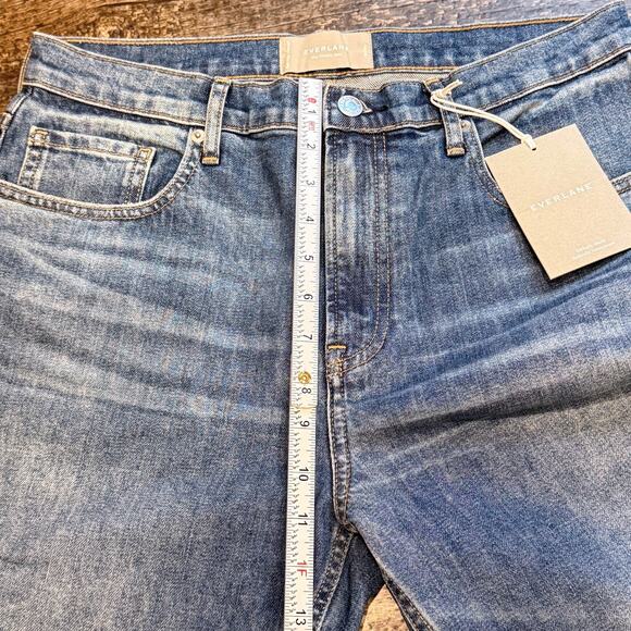 Everlane Jeans Womens 30 The Cheeky High Rise Japanese Blue Denim Raw Hem NEW - Picture 8 of 11